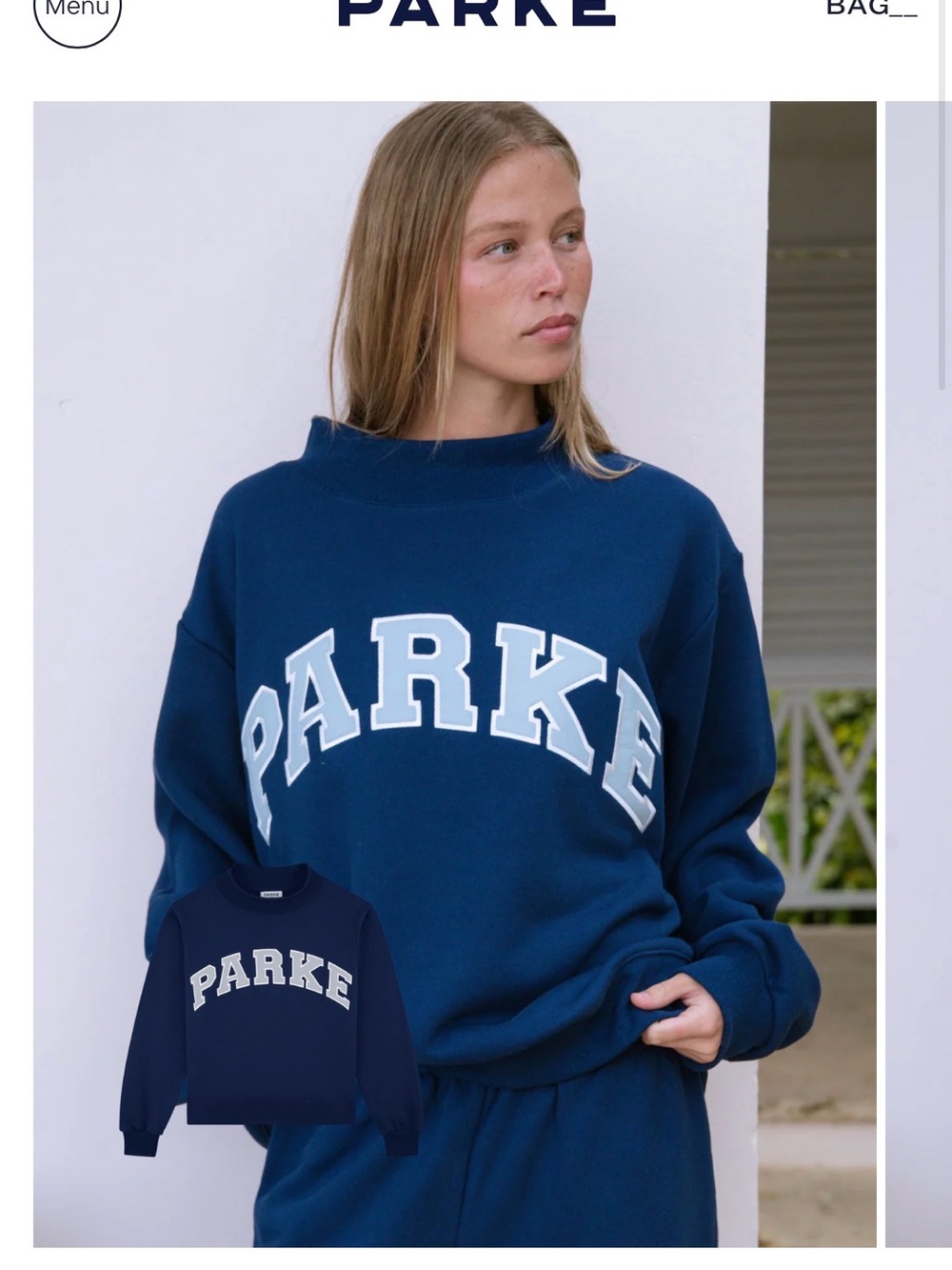 NIB Parke Varsity Mockneck in Heritage Size L/XL (RARE SOLD OUT COLLECTION)